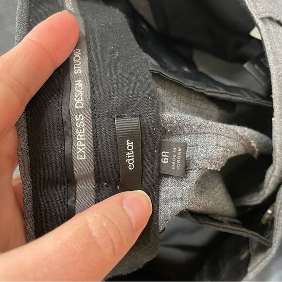 Express Grey Editor Dress Pants Chino’s Wide Leg Low Rise Trousers Womens 6 - Picture 6 of 10